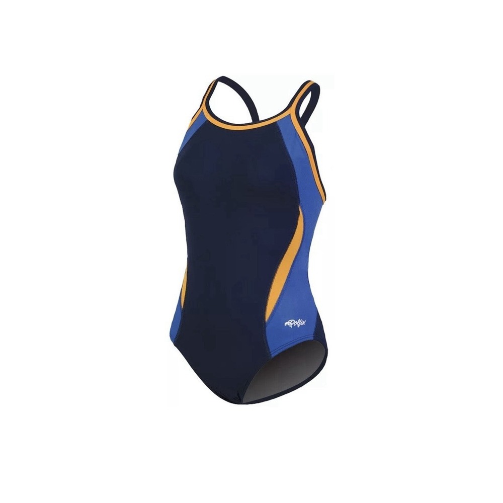 Dolfin Team Colorblock DBX Back Competitive Swimsuit - Size 24 Blue/Navy/Gold